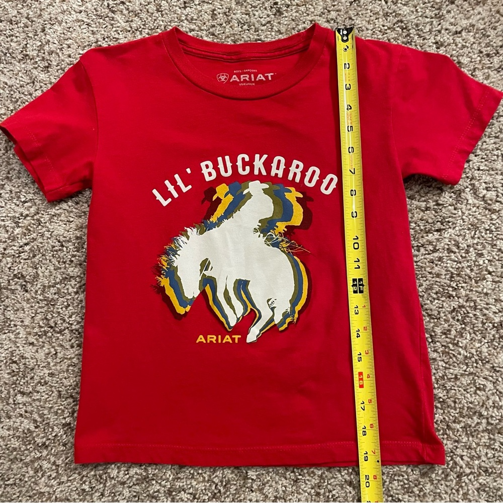 Boys Ariat Red Block Rodeo T Shirt Small - Picture 6 of 7